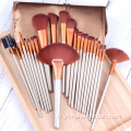 Brosse de maquillage de cheveux synthétiques personnalisée Set 24 pièces